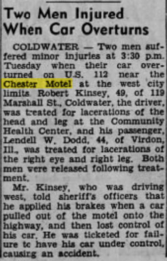 Chester Motel (Econolodge) - 1955 Auto Wreck Out Front